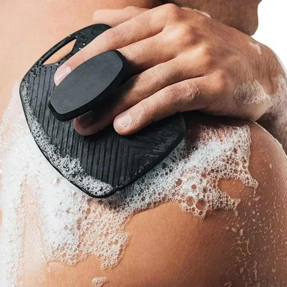 1 escova esfoliante de silicone macio, limpador manual para o corpo, cuidados com o corpo, esfoliante de banho, escova de massagem suave, universal
