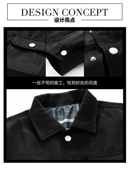 Leather Jacket Men Suede Coats Pocket Windbreaker Oversized 6XL 7XL 8XL Plus Size Street Moto Autumn Brand Waterproof Softshell