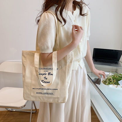 Canvas Women Handbags Shoulder Underarm Bag London Books Print Handbag Large Capacity Ladies Shopping Tote Bag Student Book Bags