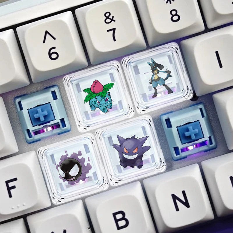 Pokemon Cross mechanical keyboard personalized anime keycap single Charmeleon Blastoise Eevee transparent cartoon keycap