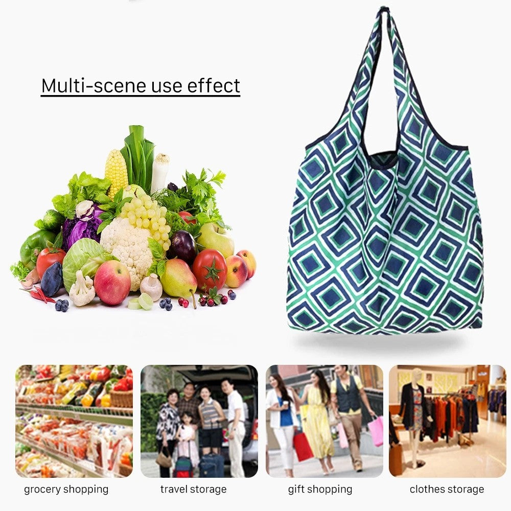 Extra Large Reusable Grocery Shopping Bag Eco-Friendly Foldable Tote with Shoulder Beach Toys Market Practical Christmas Moms