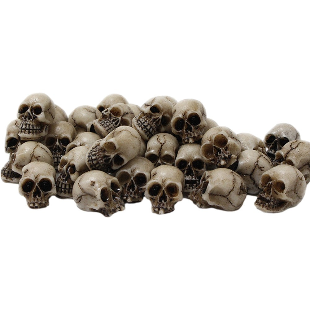 20-100 Peças Mini Figura de Crânio Halloween Caveiras Miniatura Cabeças Criativas Tema de Festival Jardim Paisagístico Decorações para Vasos de Plantas
