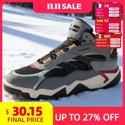 Baasploa New Men's Shoes Outdoors Walking Sneakers Waterproof Shoes Comfort Tenis for Men Non-Slip