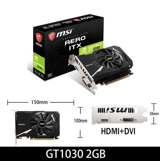 MSI GeForce GT 1030 AERO ITX 2GD4 OC 64Bit DVI  PCI-E 3.0 Geforce GPU Gt 1030 Gaming Video Card Placa De Video