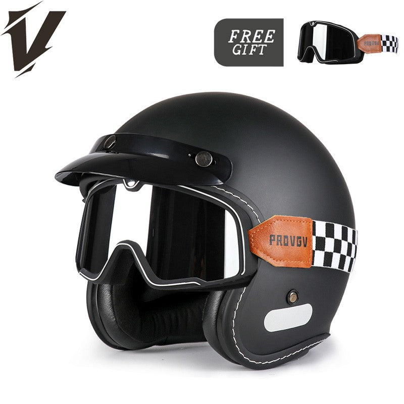 Capacete de motocicleta retrô clássico com certificação DOT, capacete aberto 3/4, segurança masculina e feminina, capacete universal para scooter elétrica