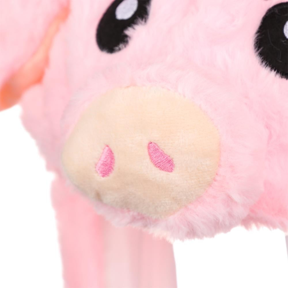 Women Girls Soft Warm Moving Jumping Rabbit Pinch Airbag Animals Ear Hat Funny Cap Plush