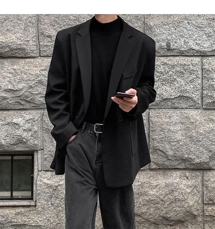 2024 Spring Summer Men Formal Blazers Men Korean Fashion Loose Casual Dress Jacket Men Harajuku Social Suit Jacket Clothing