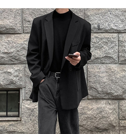 2024 Spring Summer Men Formal Blazers Men Korean Fashion Loose Casual Dress Jacket Men Harajuku Social Suit Jacket Clothing