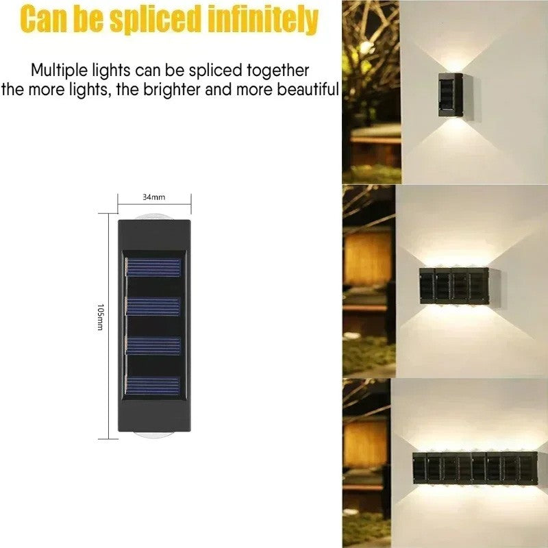 LED Solar Light Outdoor Waterproof Wall Lamp Up And Down Luminous Lighting for Garden Street Landscape Balcony Decor 1~4pcs