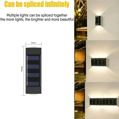 LED Solar Light Outdoor Waterproof Wall Lamp Up And Down Luminous Lighting for Garden Street Landscape Balcony Decor 1~4pcs