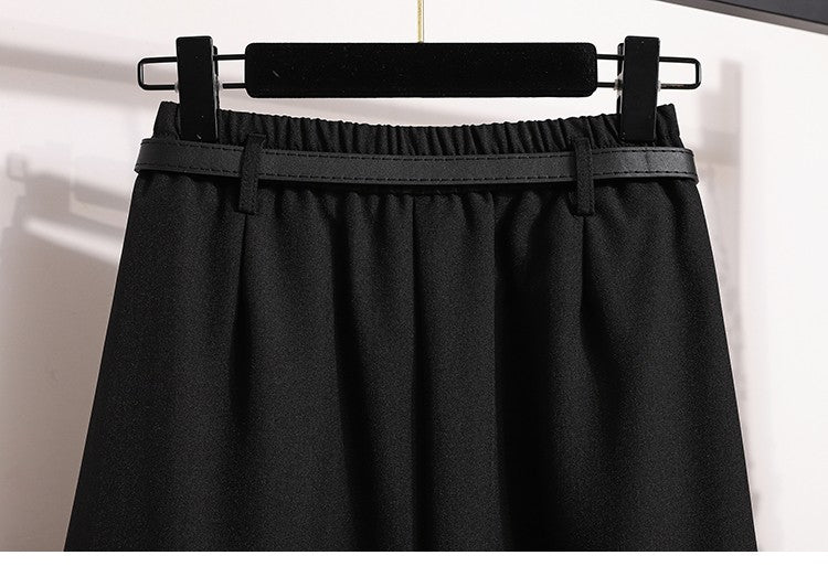 Women's Solid Simplicity Casual Chic Skirt Plus Size Suit Skirts Autumn Winter Fashion New A-line Temperament Large Size Skirt