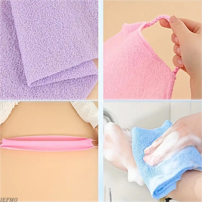 1/2pcs Sheet Exfoliating Bath Towel Bath Stretchable Back Full Body Scrub Towel Super Absorbent Scrub Towel Bathroom Supplies