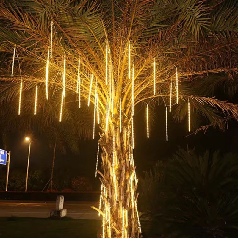 2026 30cm /50cm Waterproof Meteor Shower Rain 8 Tube LED String Lights For Outdoor Holiday Christmas Decoration Tree EU/US Plug