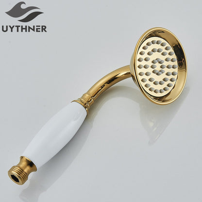 Ducha Chuveiro Banheiro Vintage Cerâmica Latão Montado Parede Torneira Pulverizador Acessório Hardware Chuveirinho