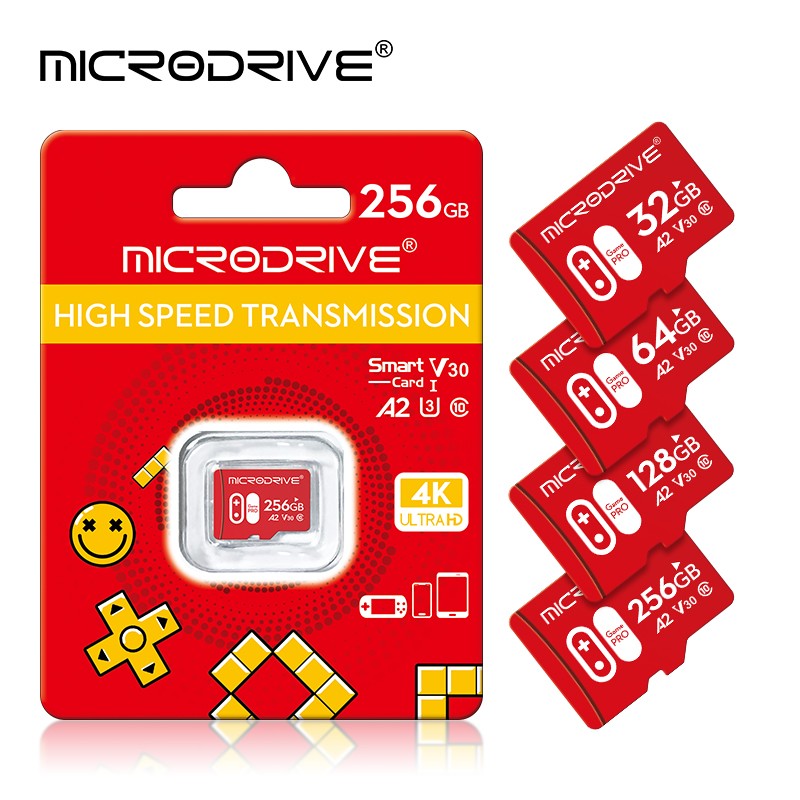 Cartão de Memória de Alta Velocidade A2 V30 U3 32GB 64GB 128GB 256GB Flash UHS-3 Cartão Micro Mini SD para Câmera 4K HD / TV / Jogo / Gopro UAV
