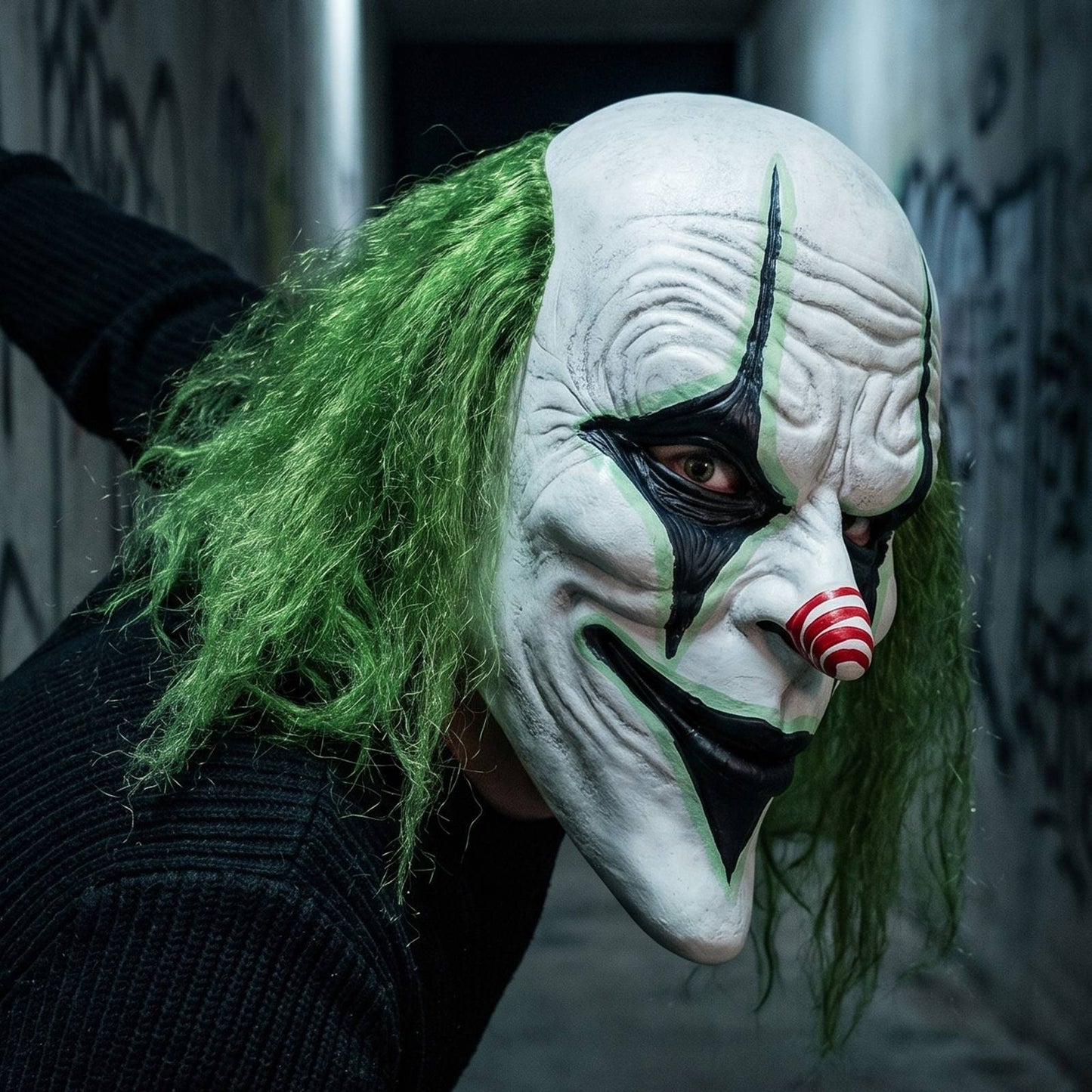Horror Clown Mask Cosplay Prop Latex Mask, Carnival Novelty Mask, Suitable for Themed Parties, Prank Costumes, Halloween Dance Performances, Etc