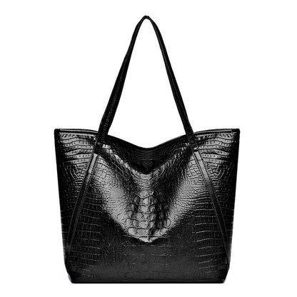 Stylish Women's Tote Bag, Retro Crocodile Pattern Handbag Shoulder Bag, Suitable for Shopping, Dating, Outings, Work Commuting