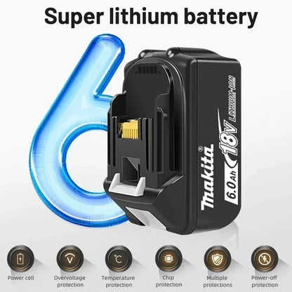 Bateria Genuína Makita BL1860 18V 6Ah para Ferramentas Elétricas, Substituição Li-ion LXT BL1850 BL1840 para Parafusadeira 18V com BMS TPCELL 18V