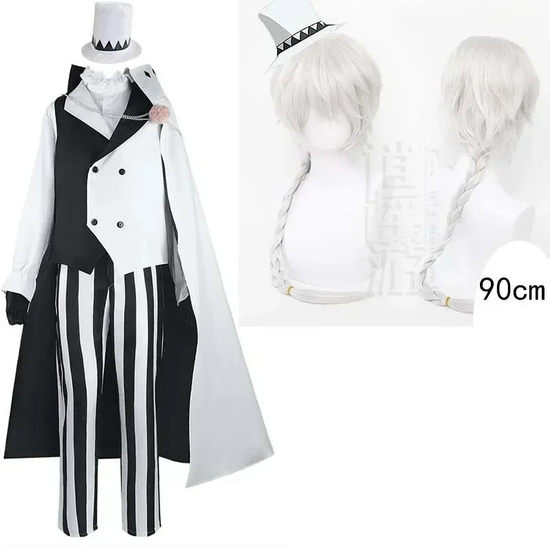 Nikolai Gogol Cosplay Costume Anime Bungou BSD Season 4 Nikolai Cosplay Cloak Cape Uniform Suit Wig