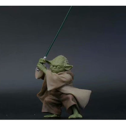 13cm Boneco de Ação de Plástico Star Wars Mandalorian Mestre YODA com Espada