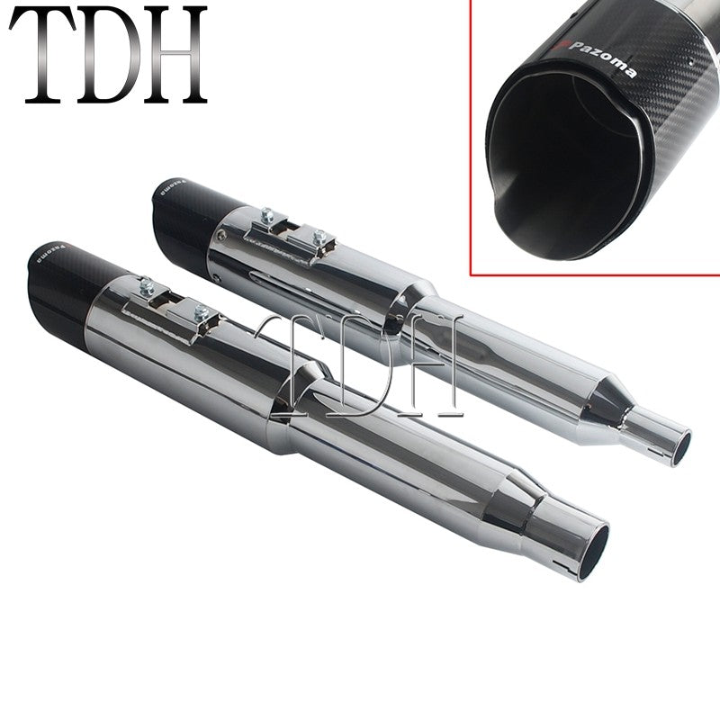 Motorcycle Exhaust System Carbon Fiber Muffler Pipe For Harley Street Road Glide ST FLTRXST FLHXST FLHX PAZOMA Exhaust Mufflers