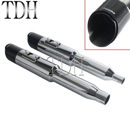 Motorcycle Exhaust System Carbon Fiber Muffler Pipe For Harley Street Road Glide ST FLTRXST FLHXST FLHX PAZOMA Exhaust Mufflers