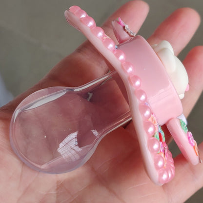 100% Handmake Cute Pink Rabbit Pattern Adult Baby Pacifier Silicone Adult size Pacifier abdl Daddy Girl