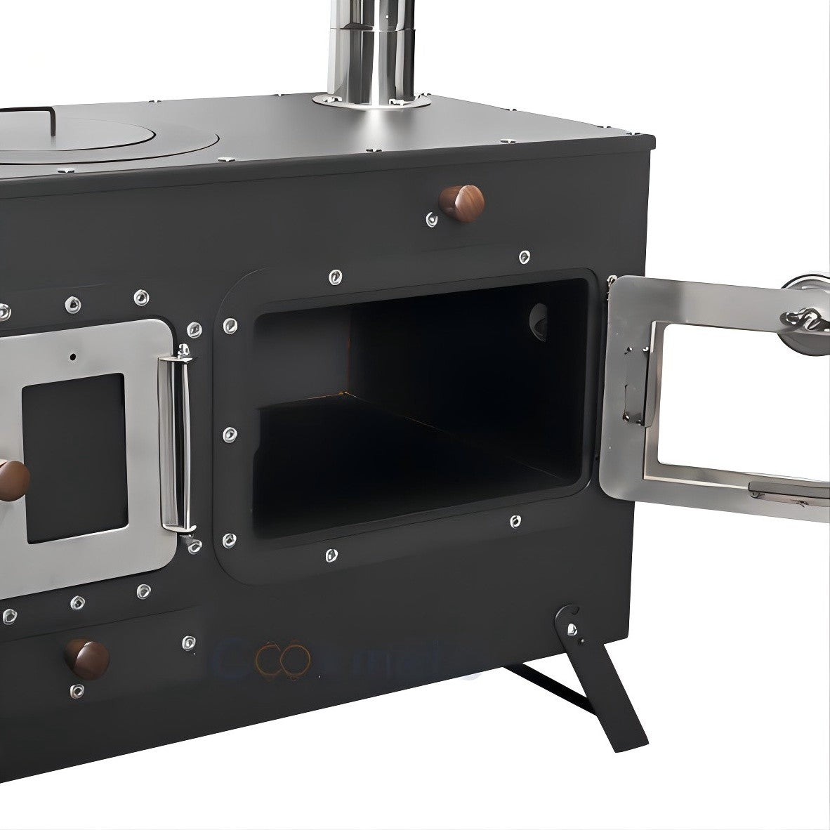 Fogão Multifuncional a Lenha para Acampamento Queimador Externo Portátil com Forno Barraca Fogão Caminhada Piquenique Churrasco Assar Aquecimento Pizza