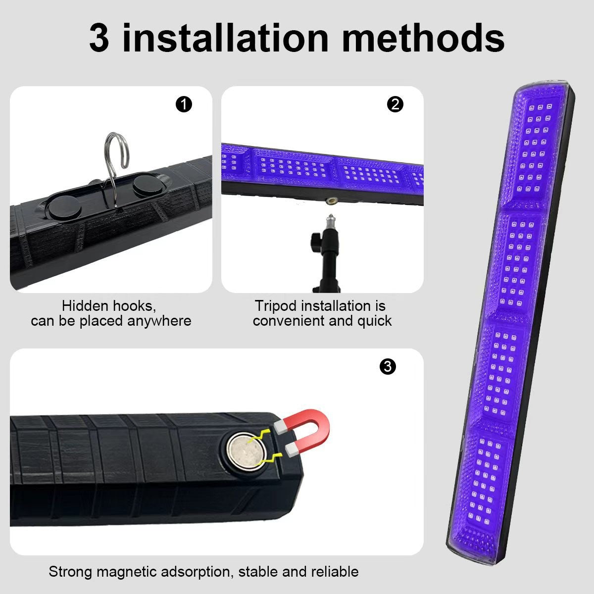 UV Black Light Lamp UV Floodlight With Magnetic LED Indoor Decor Party Atmosphere Table Lamp UV Light Halloween Party