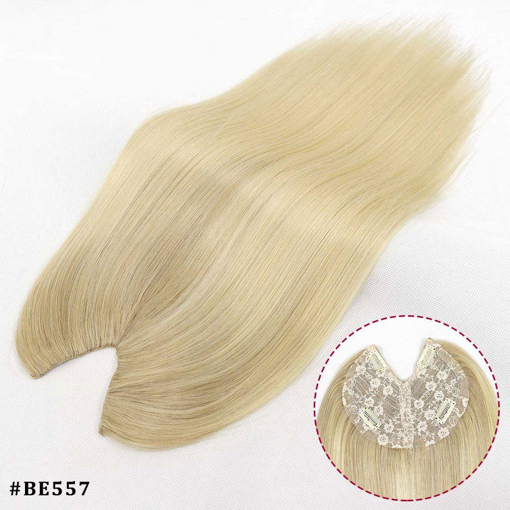 Extensões De Cabelo Humano Com Presilha Em V Para Mulheres Com Topo Invisível Castanho Loiro Destaque Para Mulheres Cabelo Liso Brasileiro Remy 16 Polegadas