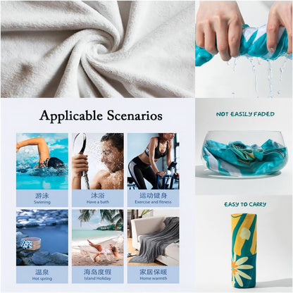 Toalha de Praia Estampada de Microfibra M-Messi, Estrela do Futebol, para Montanhismo, Yoga, Praia, Natação, Corrida, Absorvente e Macia