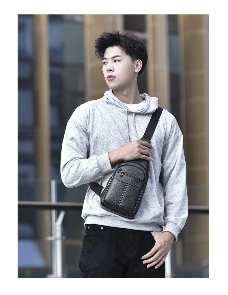 Luxury Brand Kangaroo Leather Men Chest Bag Travel Hiking CrossBody Bag Male Messenger Bag For Men Leather Chest Pack Sling Bag