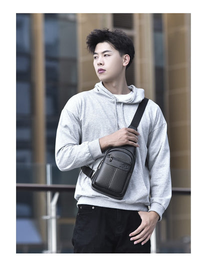 Luxury Brand Kangaroo Leather Men Chest Bag Travel Hiking CrossBody Bag Male Messenger Bag For Men Leather Chest Pack Sling Bag