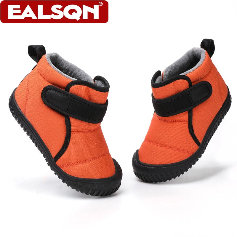 Unisex Kids Winter Outdoor Waterproof Fashion Short Snow Boots Boys and Girls Warm Cotton Comfortable Walking Shoes