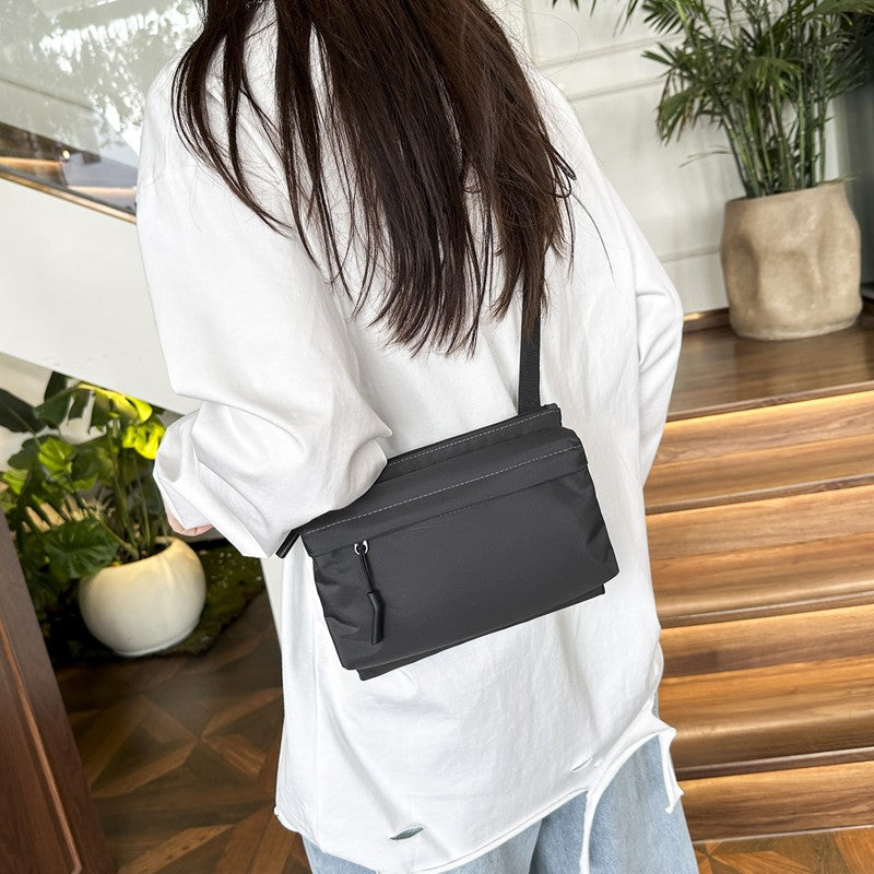 Fashion Leisure Nylon Shoulder Bag Solid Color Waterproof Cross-body Unisex Messenger Bag for Men And Women