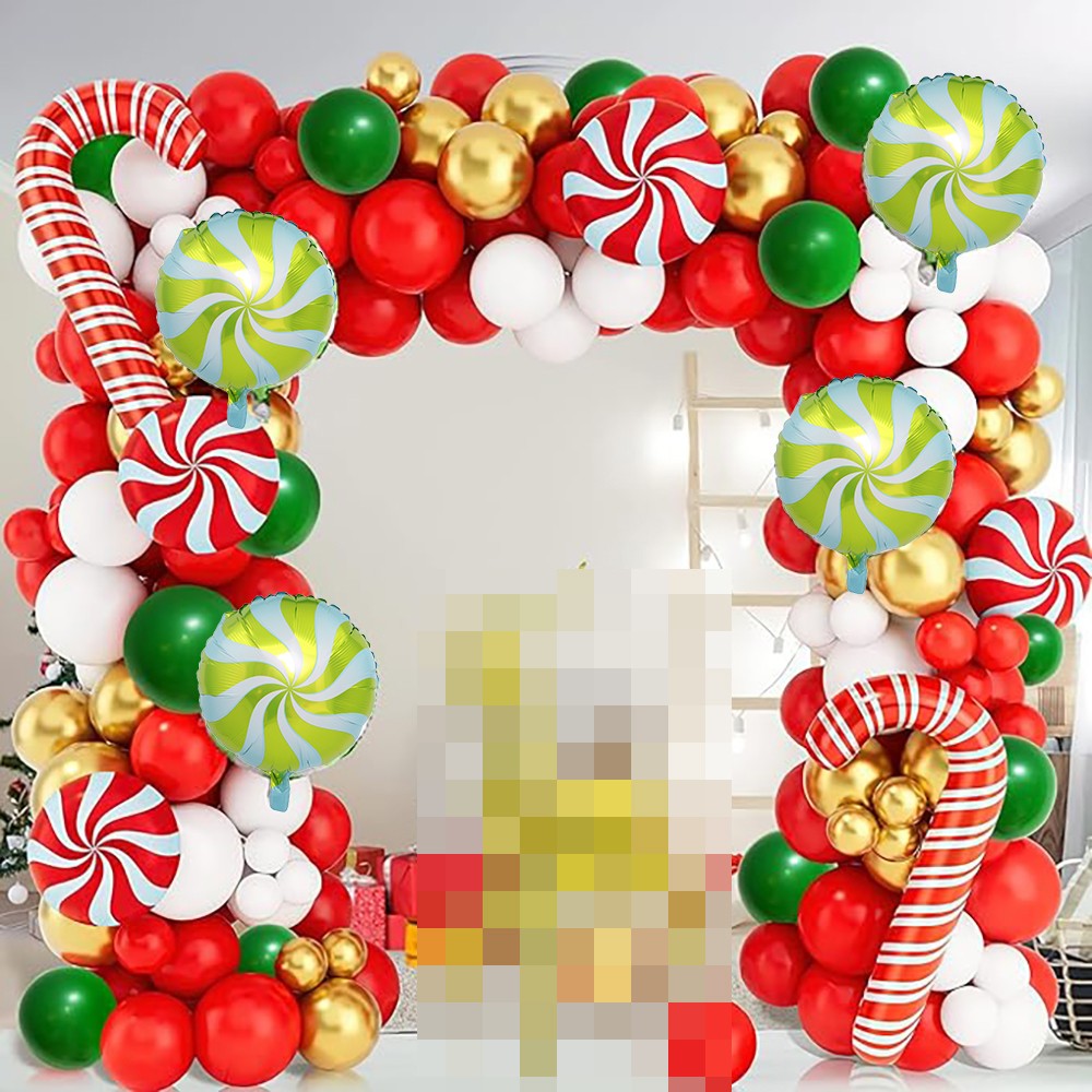 Christmas Candy Cane Balloon Garland Green Red White Balloon Arch Kit Christmas Birthday Party Baby Shower Wedding Decoration