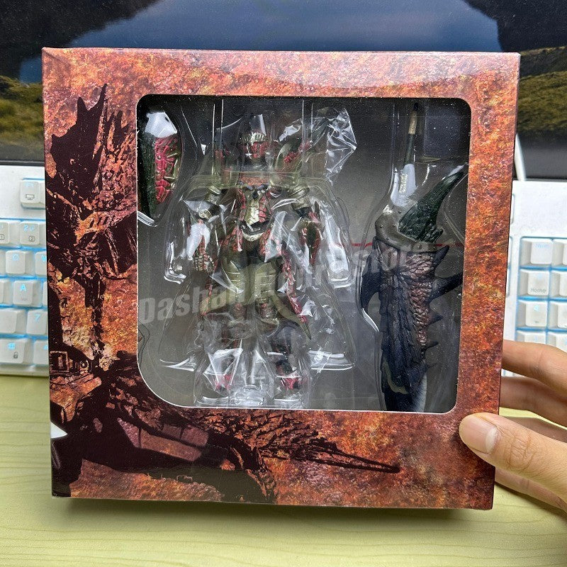 Kaiyodo Monster Hunter Rathalos Boneco de Ação Revoltech Yamaguchi Espadachim Modelo Reus Dragão de Fogo Macho Zinogre Brinquedo em Miniatura