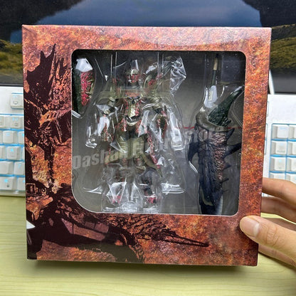 Kaiyodo Monster Hunter Rathalos Boneco de Ação Revoltech Yamaguchi Espadachim Modelo Reus Dragão de Fogo Macho Zinogre Brinquedo em Miniatura