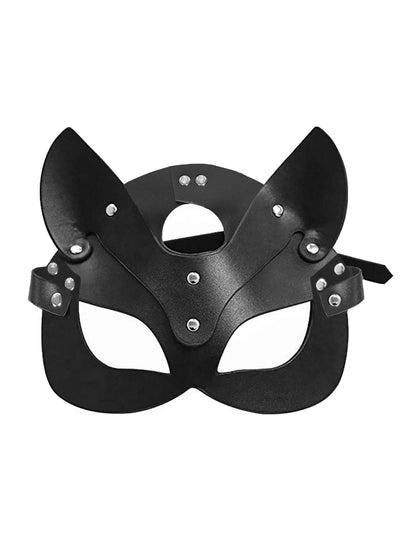 Fashion PU Leather Half Face Fox Mask for Cosplay Adult Halloween Party Nightclub Game Accessory Unisex Decoration Toys