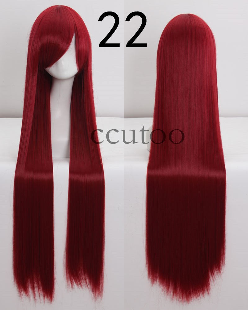 ccutoo 100cm Peruca de Cosplay Reta Sintética de Cabelo Longo de Alta Temperatura 82 Cores Disponíveis