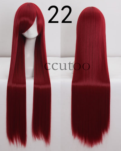 ccutoo 100cm Peruca de Cosplay Reta Sintética de Cabelo Longo de Alta Temperatura 82 Cores Disponíveis