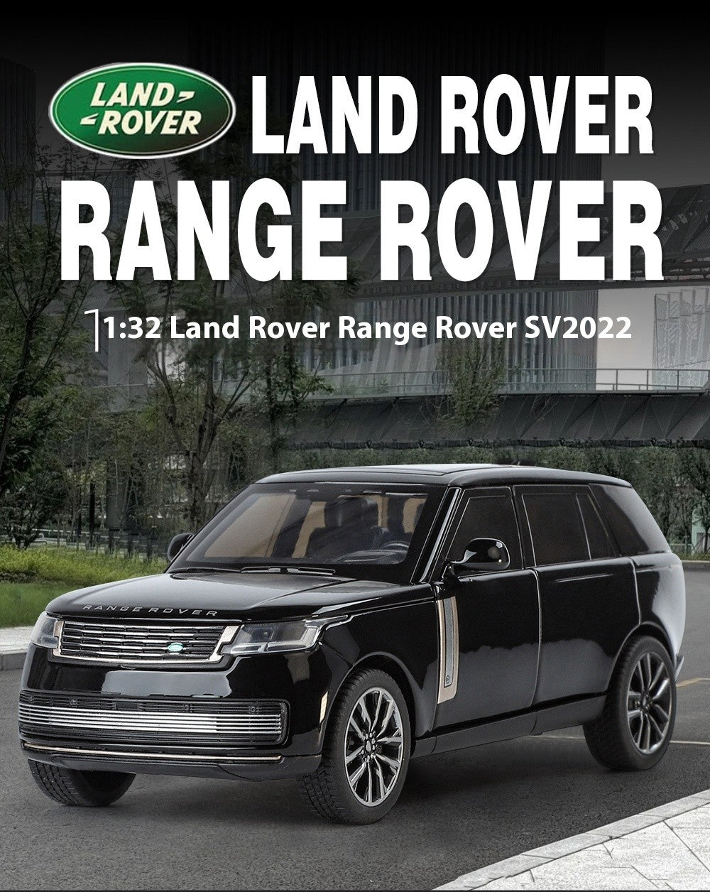 1:32 Land Rover Range Rover SV2022 SUV Diecast Alloy Model Computer Desktop Ornaments Miniatures Model Present for Childrens