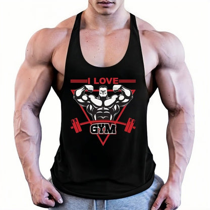 Mens Fashion Gym Singlet, Muscle Stringer Tank Top, Fitness Bodybuilding Vest, Lightweight Durable Sleeveless Workout Shirt