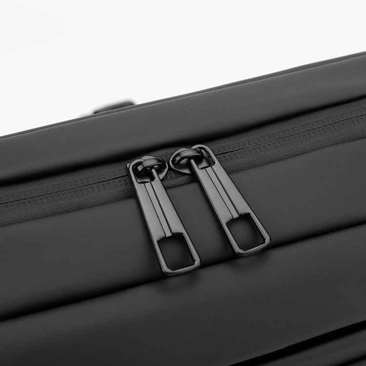 1 men's multifunctional sports waist bag - multi-layer zipper closure, adjustable chest bag, sports style crossbody bag