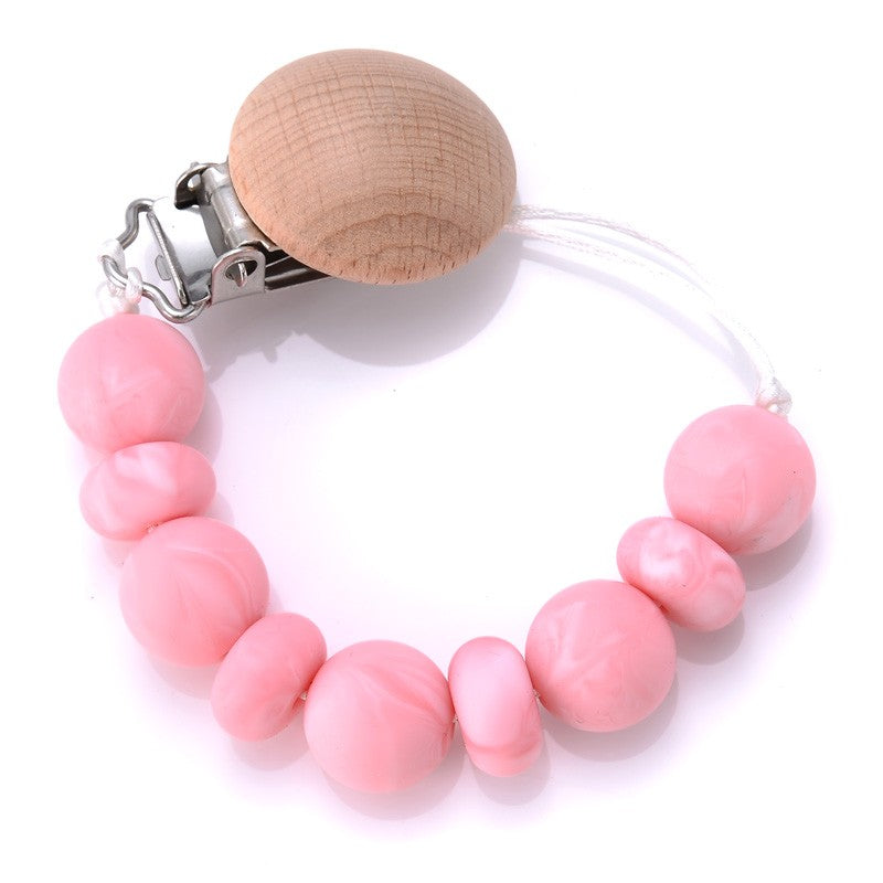 New Silicone Beads Dummy Clip Holder Soother Pacifier Clips Chain for Baby Teething Toys Chew Gifts Accessories BPA Free