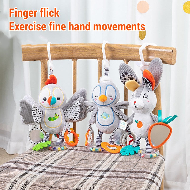 Chocalhos de Bebê Móbiles Desenho Animado Sino Animal Brinquedo Crianças Educação Precoce Desenvolvimento Sensorial Aperto de Mão Coelho Pinguim Chocalhos Brinquedos Presente