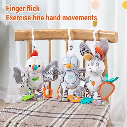 Chocalhos de Bebê Móbiles Desenho Animado Sino Animal Brinquedo Crianças Educação Precoce Desenvolvimento Sensorial Aperto de Mão Coelho Pinguim Chocalhos Brinquedos Presente