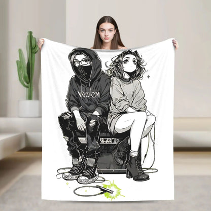 He Guy She Was Interested in Wasnt a Guy at All Manga Blankets Flannel Warm Throw Blanket for Bedding Lounge All Season
