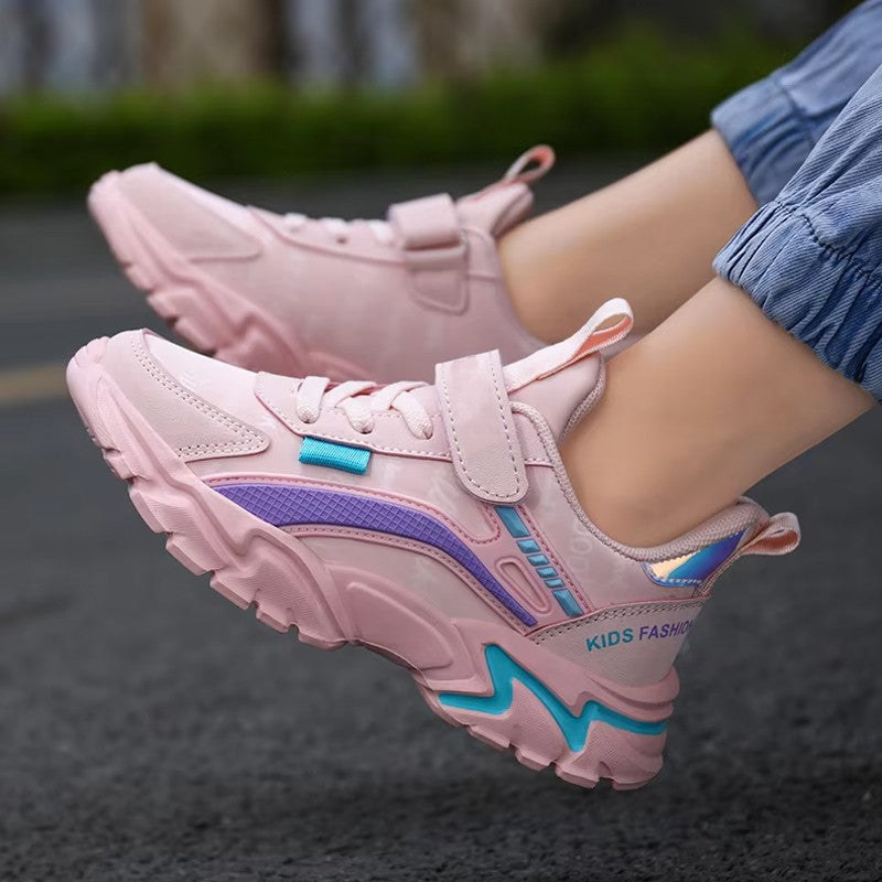 Children Sneakers Casual Shoes for Girls Pink Comfortable Leather Running Sports Kids Girl Flat Breathable Shoes