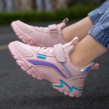 Children Sneakers Casual Shoes for Girls Pink Comfortable Leather Running Sports Kids Girl Flat Breathable Shoes